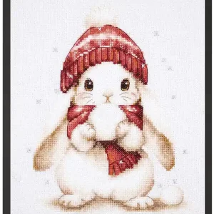 Finale Aktion Stickpackung Bild Süßes Weihnachtskaninchen