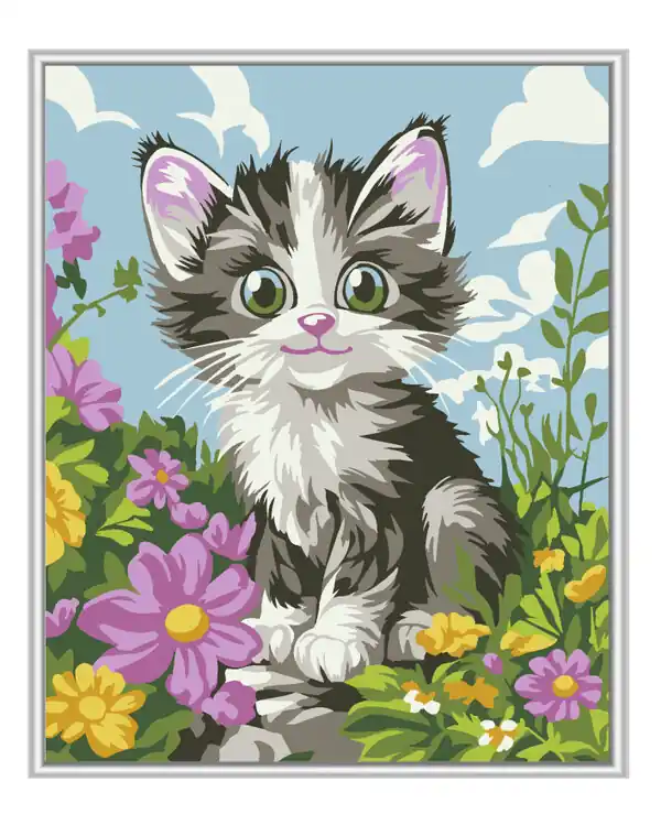 Paint by numbers Flauschiges Kätzchen Finale Aktion