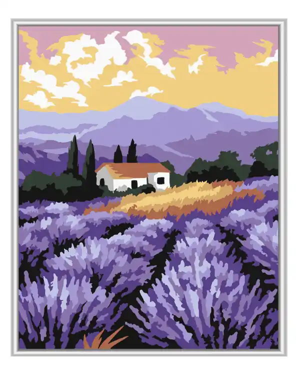 Zertifiziert Paint by numbers Lavendellandschaft