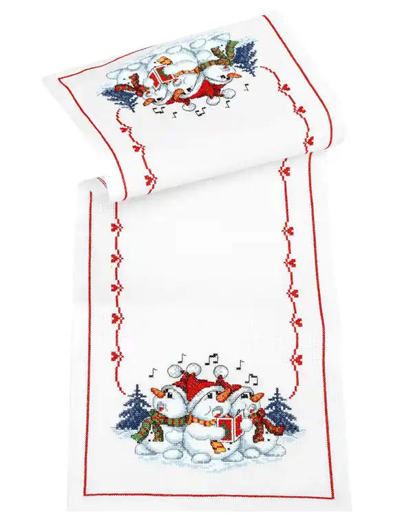 Stickpackung Tischläufer Schneemänner Neue Kollektion