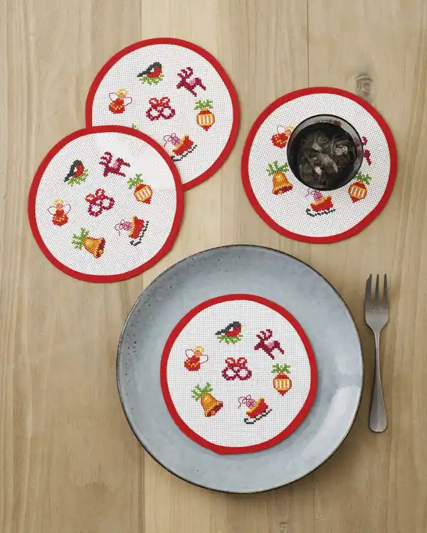 Tellerdekoration Weihnachtskringel 4-er Pack Super-Preis