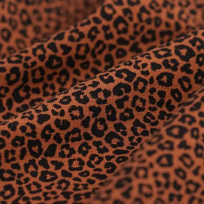 Direkt Vom Hersteller Baumwolljersey Leopard Terrakotta
