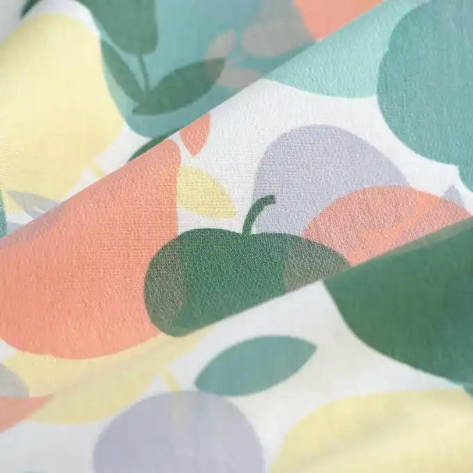 Schnäppchen French Terry Bio Baumwolle Birnen Weiß