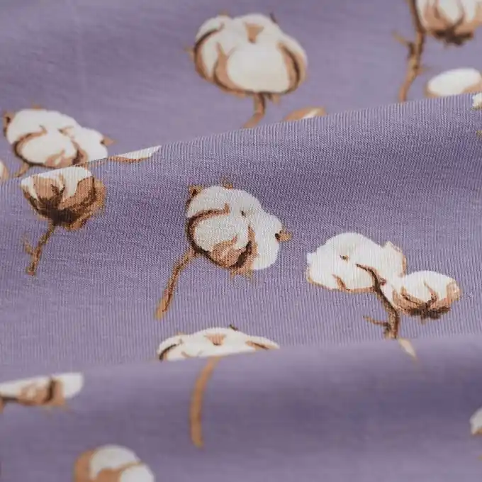 Sichere Zahlung Jersey Baumwolle Blumen Violett