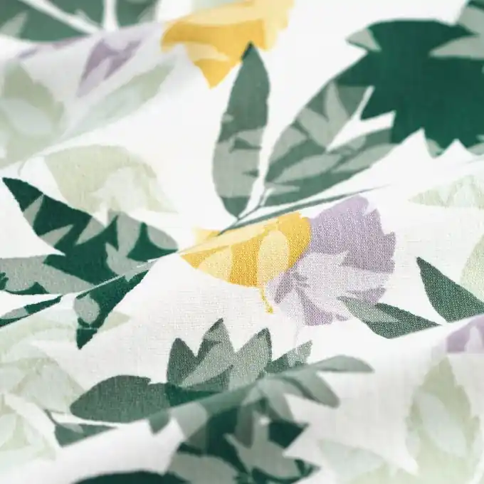 French Terry Bio Baumwolle Palmen Weiß Must-Have