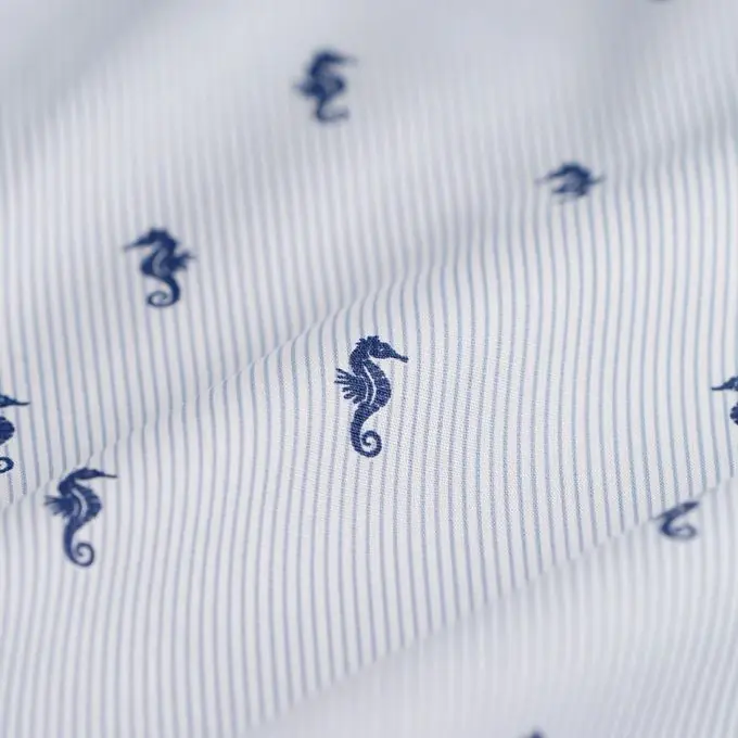 Popeline Baumwolle Nilpferd Streifen Weiß Im Trend