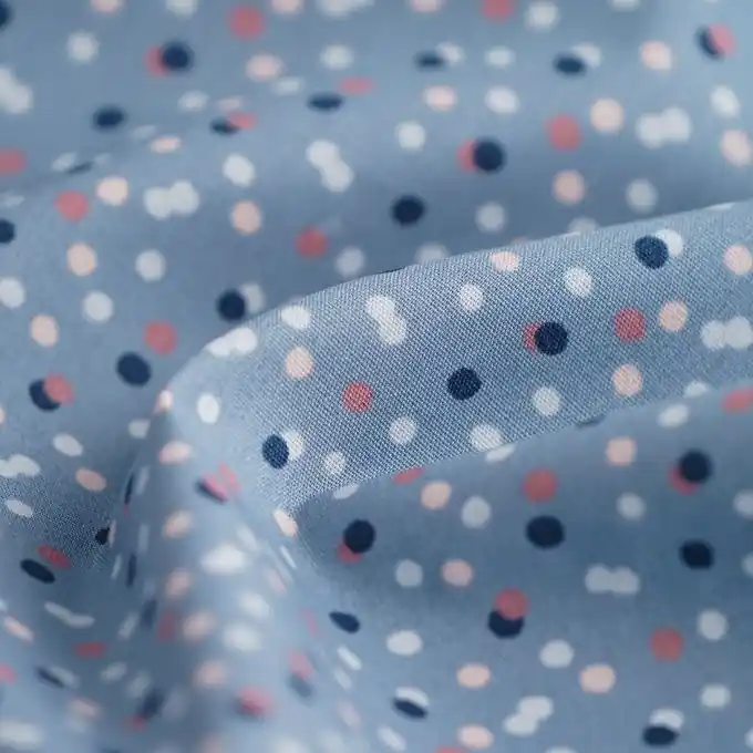 Nur Für Kurze Zeit Popeline Baumwolle Punkte Himmelblau