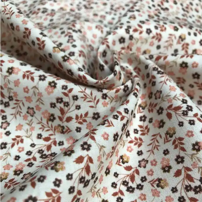 Gleich Bestellen Batist Blumen fleurs rosa/ecru