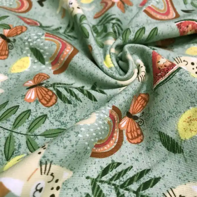 Jersey Baumwolle Katzen/Wassermelonen grau Sofort Bestellen