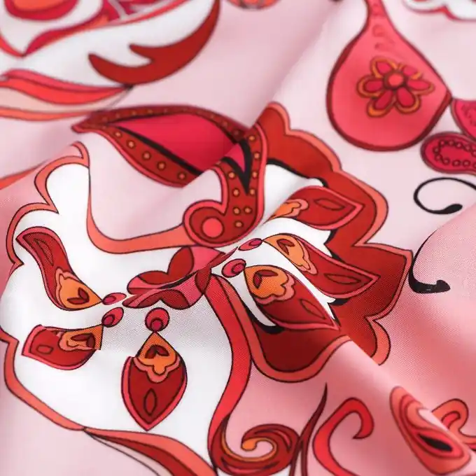 Handgefertigt Popeline Viskose Koralle