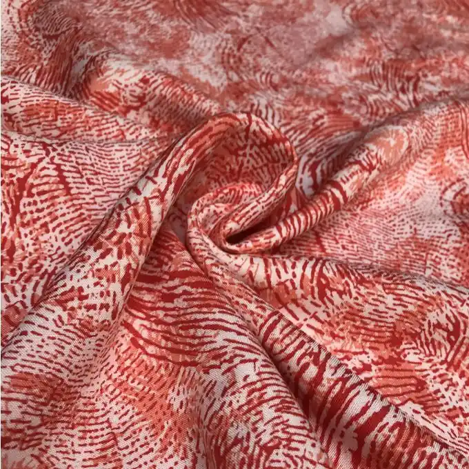 Popeline Viskose Fingerabdruck Rot Ab Werk