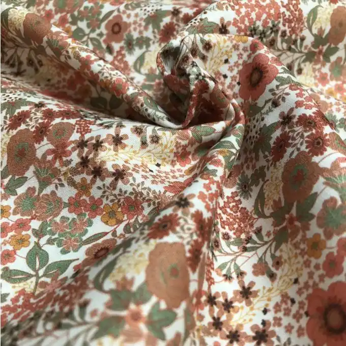 Batist Blumen ocker Weltweiter Versand