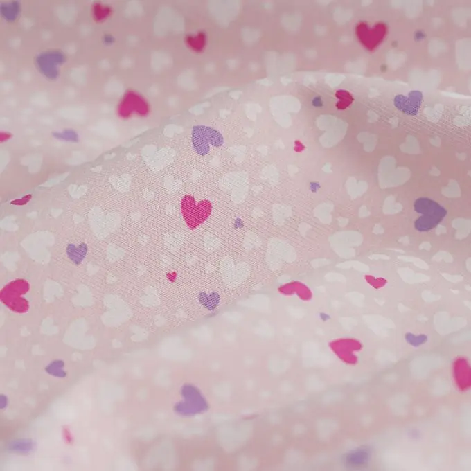 Baumwolljersey Herzen Rosa Günstig