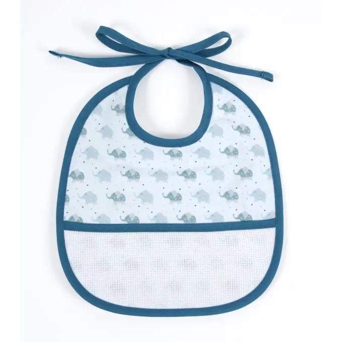 Personalisiertes Elefanten-Lätzchen mit Aida-Band | Geburtsgeschenk Highlight