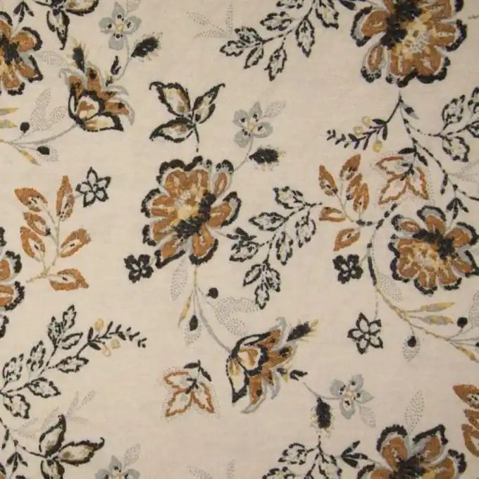 Schnäppchen Strickstoff Winter große Blüten Braun/Beige