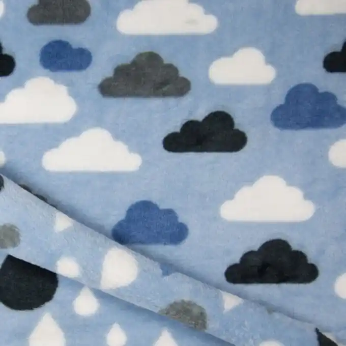 Bestseller Alpenfleece doppelseitig Regen/Wolken Blau