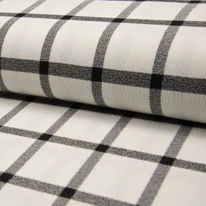 Sonderangebot Kreppstoff Viskose Karos Schwarz/Weiß