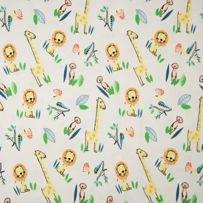 Jersey Baumwolle Dschungel Tiere weiß Sonderaktion