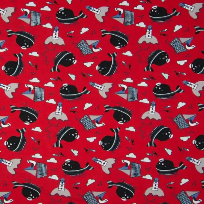 Jersey Baumwolle Wal Rot Bestseller