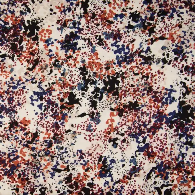 Top-Qualität Twill Viskose gesprenktelt Orange/Blau/Schwarz/Ecru