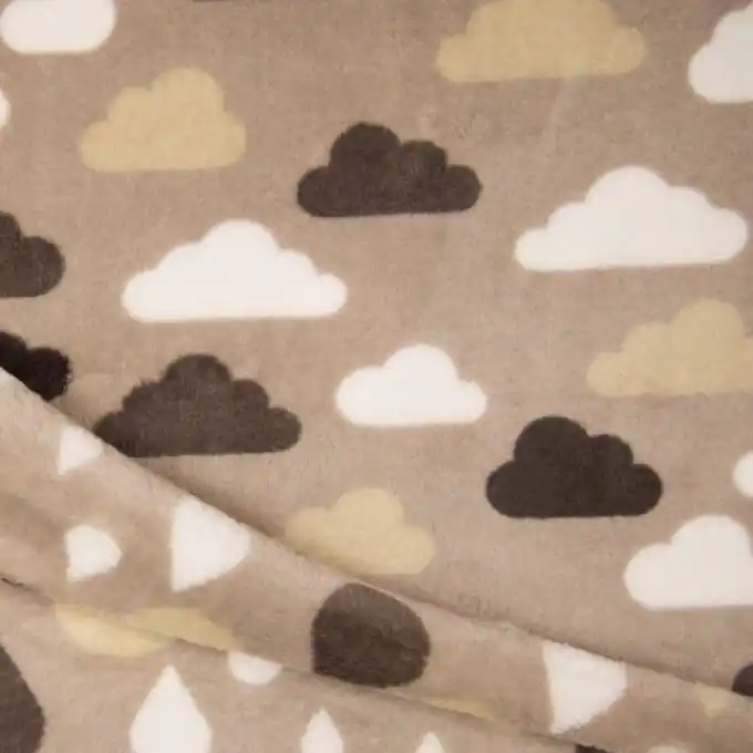 Nur Für Kurze Zeit Alpenfleece doppelseitig Regen/Wolken Beige