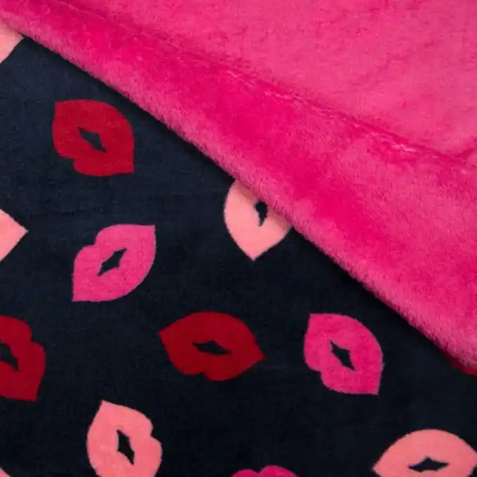 Alpenfleece Bisous Marineblau/Rosa Nur Heute