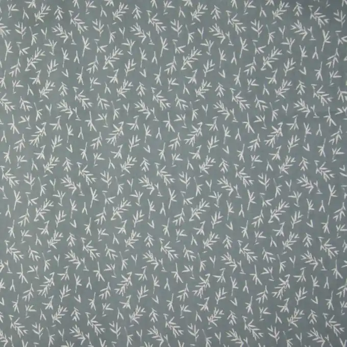 Popeline Bio Baumwolle Grau/Grün Sonderaktion