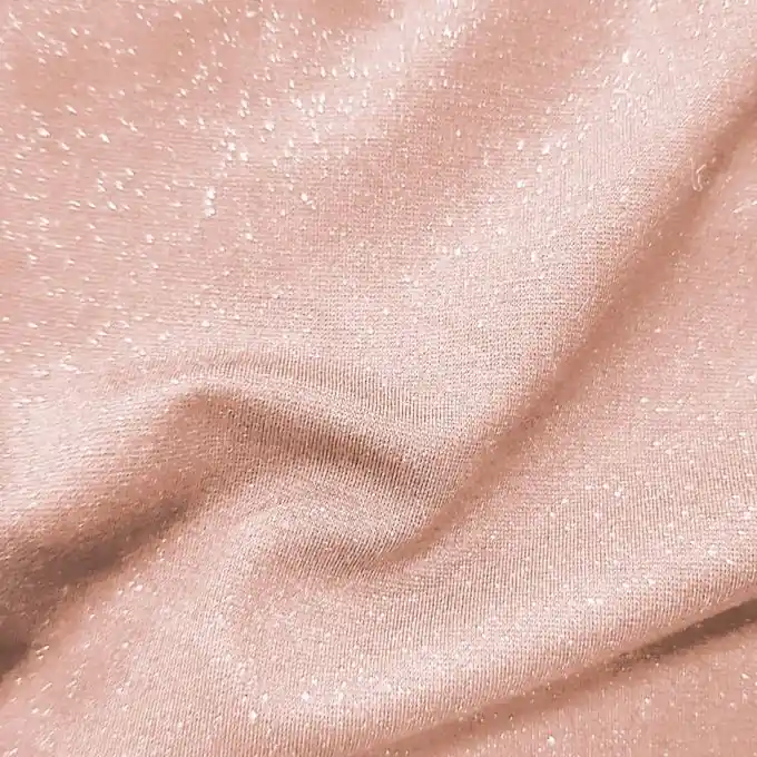 Milano Stretchstoff Glitzer Blassrosa/Silbern Neue Kollektion