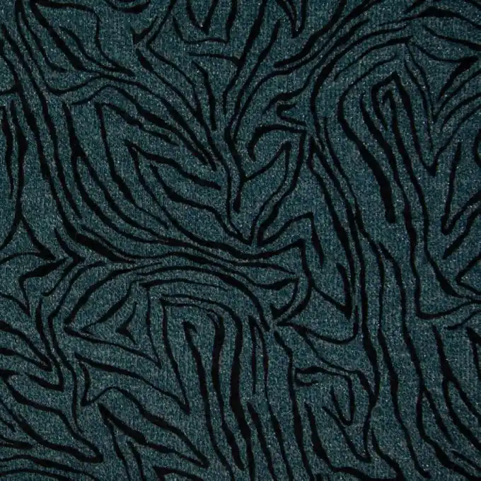 Jersey Lurex Streifen Schwarz/Entenblau Expressversand