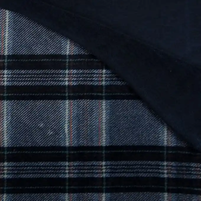 Top-Seller Alpenfleece Karomuster Marineblau