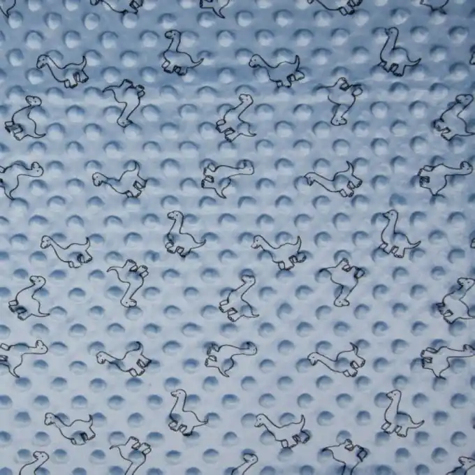 Rabatt Fleece Minky Dinos Blau