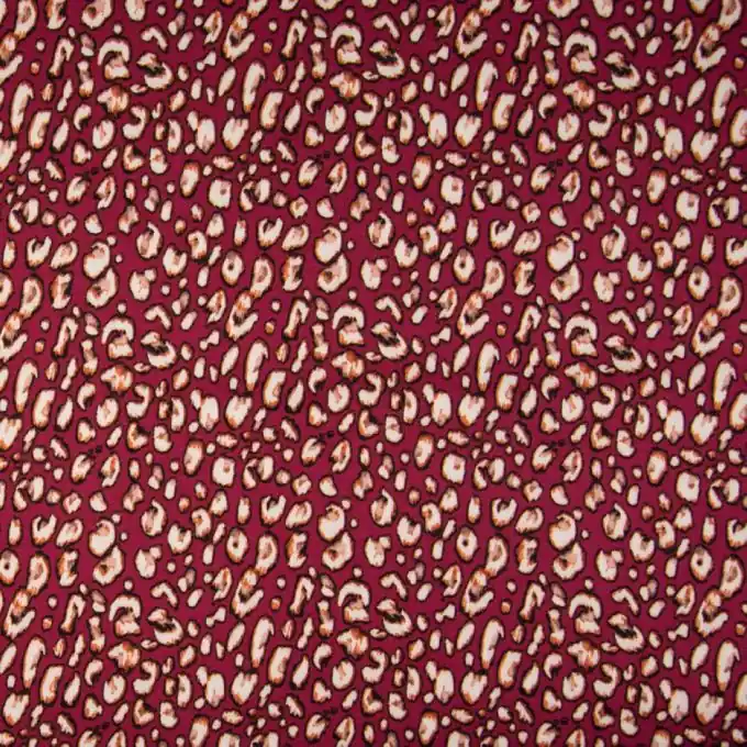 Twill Viskose Leopard Himbeerrot Schnäppchen
