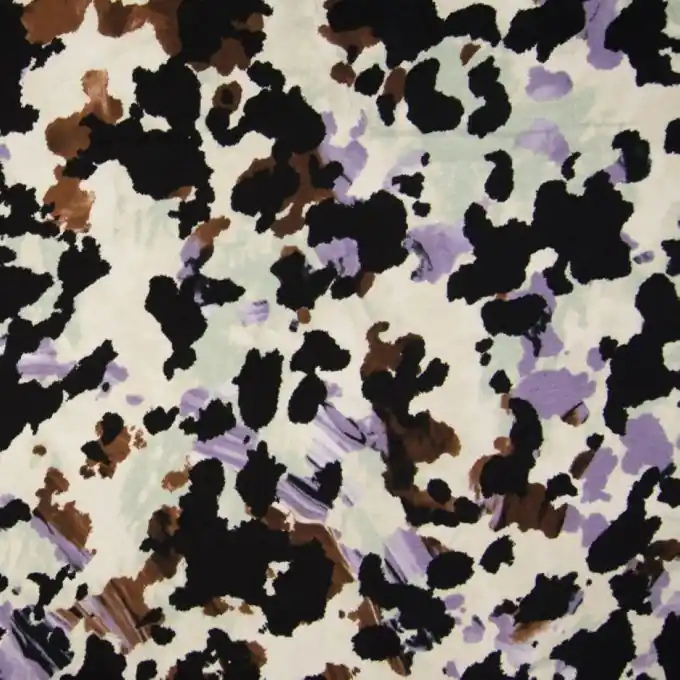 Jersey Viskose Schwarz/Braun/Flieder/Ecru Online Kaufen