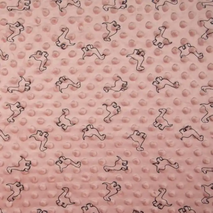 Handgefertigt Fleece Minky Dinos Rosa