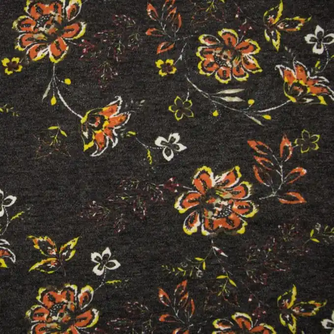 Strickstoff Orange/Dunkelgrau Neu Im Sortiment