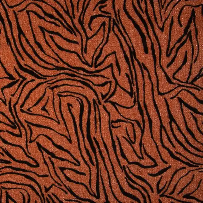 Begrenztes Angebot Jersey Lurex Streifen Schwarz/Orange