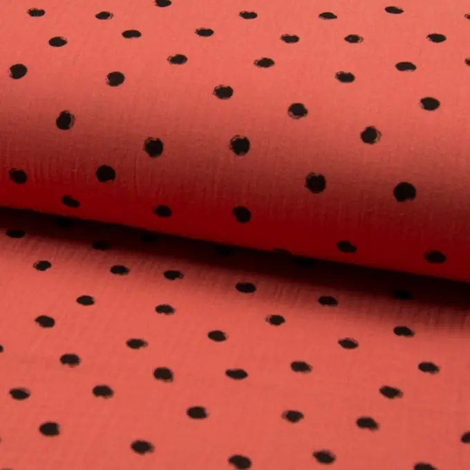 Musselin Punkte Schwarz/Orange Ab Werk