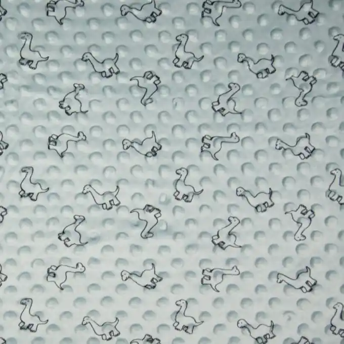 Fleece Minky Dinos Seegrün Weltweiter Versand