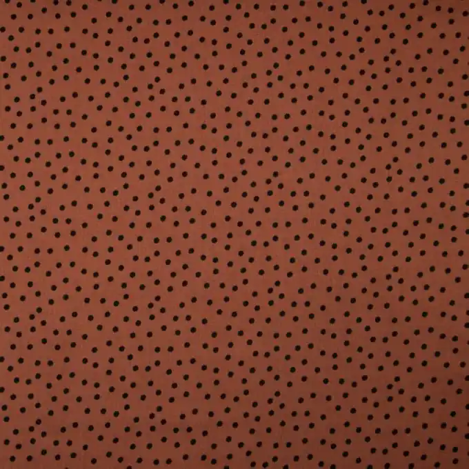 Rabatt Twill Viskose Punkte Schwarz/Terrakotta
