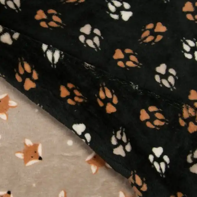 Alpenfleece doppelseitig Füchse Beige Schneller Versand