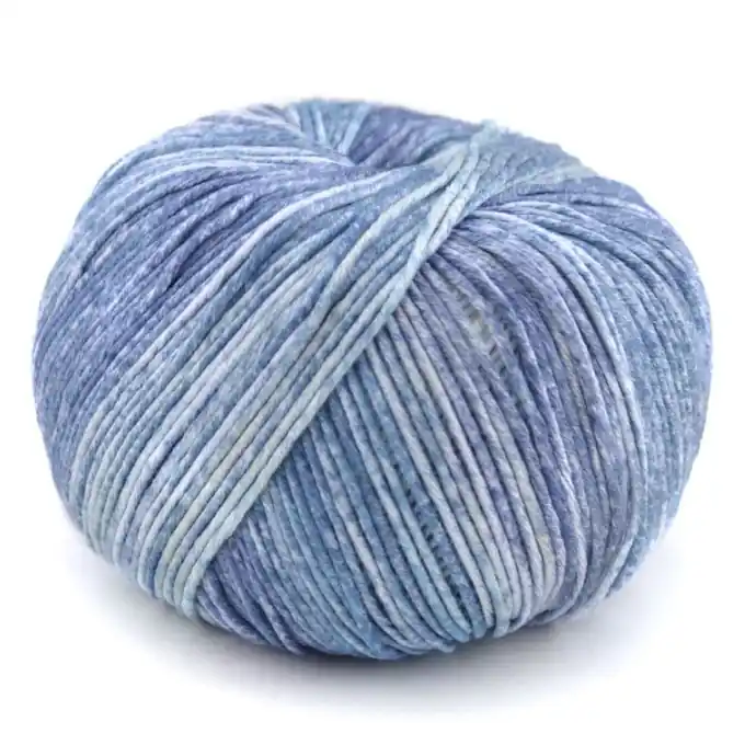 Strickgarn Gong Spray Mittelblau Bunt 130m Letzte Chance