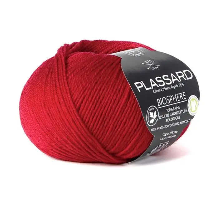 Strickgarn Biosphere Zinnoberrot 175m Geld-Zurück-Garantie