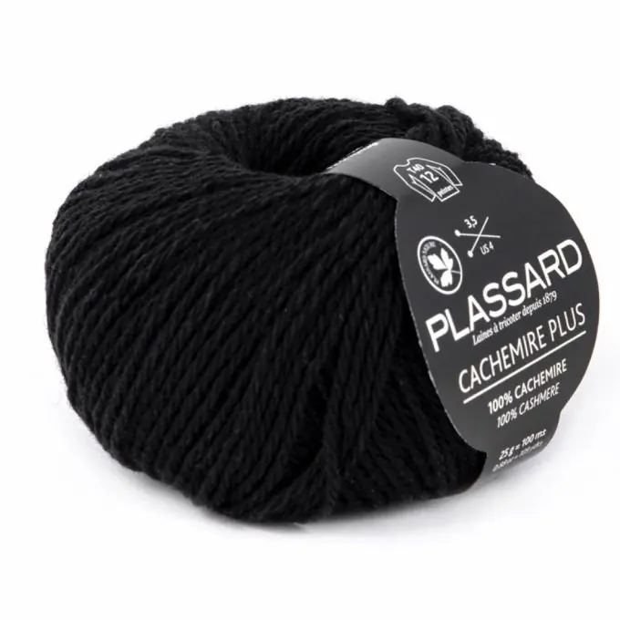 Mengenrabatt Strickgarn Kaschmir Schwarz 100m