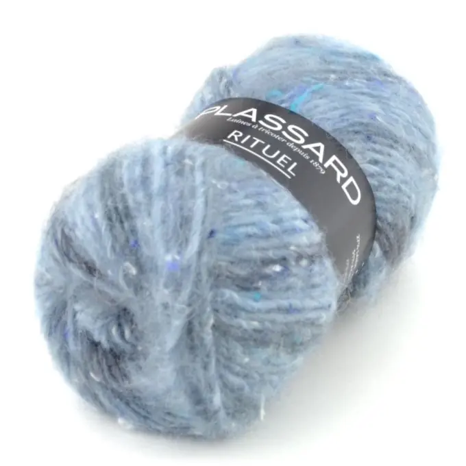 Kostenloser Rückversand Strickgarn Rituel Jeans Bunt 90m