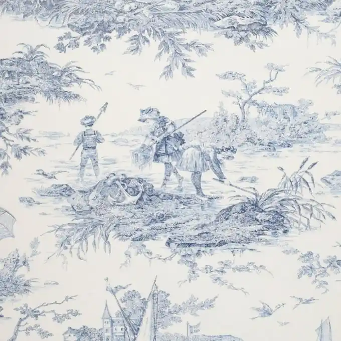 Preis Gesenkt Deko- und Vorhangsstoff Histoire d’eau Blau – 280 cm