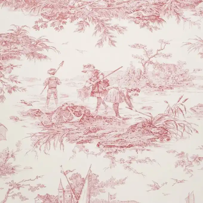 Neu Deko- und Vorhangsstoff Histoire d’eau Weinrot – 280 cm