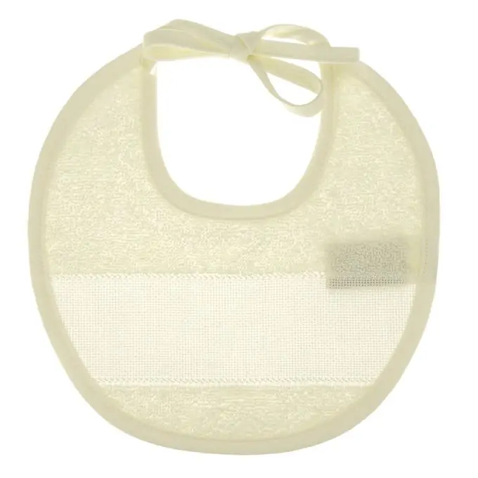 Echt Lätzchen rund zum Besticken ecru