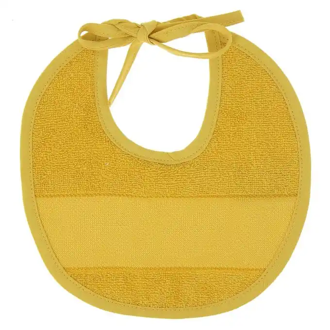 Lätzchen rund zum Besticken senfgelb Sofort Bestellen