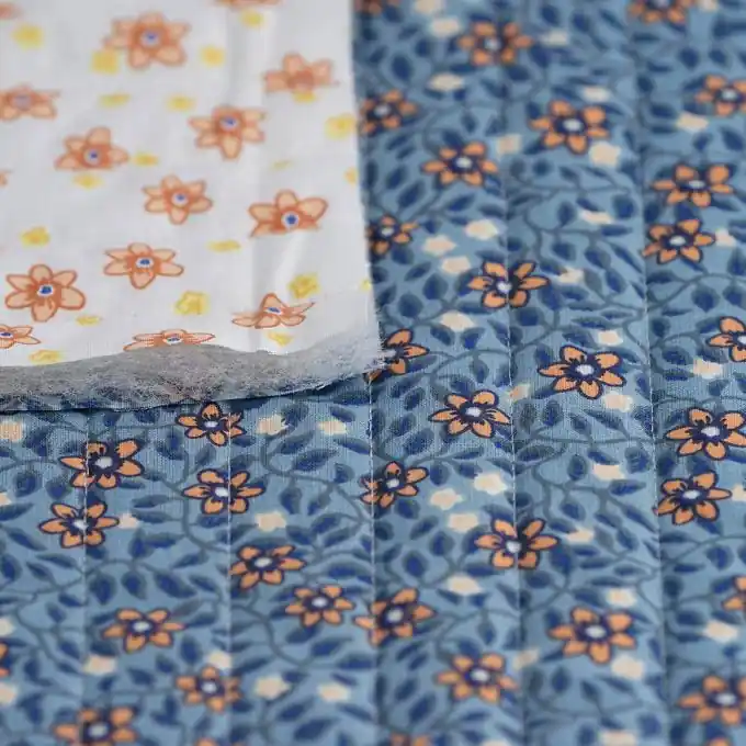 Steppstoff Blumen blau Meistverkauft