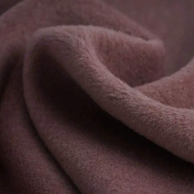 Wollstoff Mantel Polyester Viskose rosa meliert Hochwertig